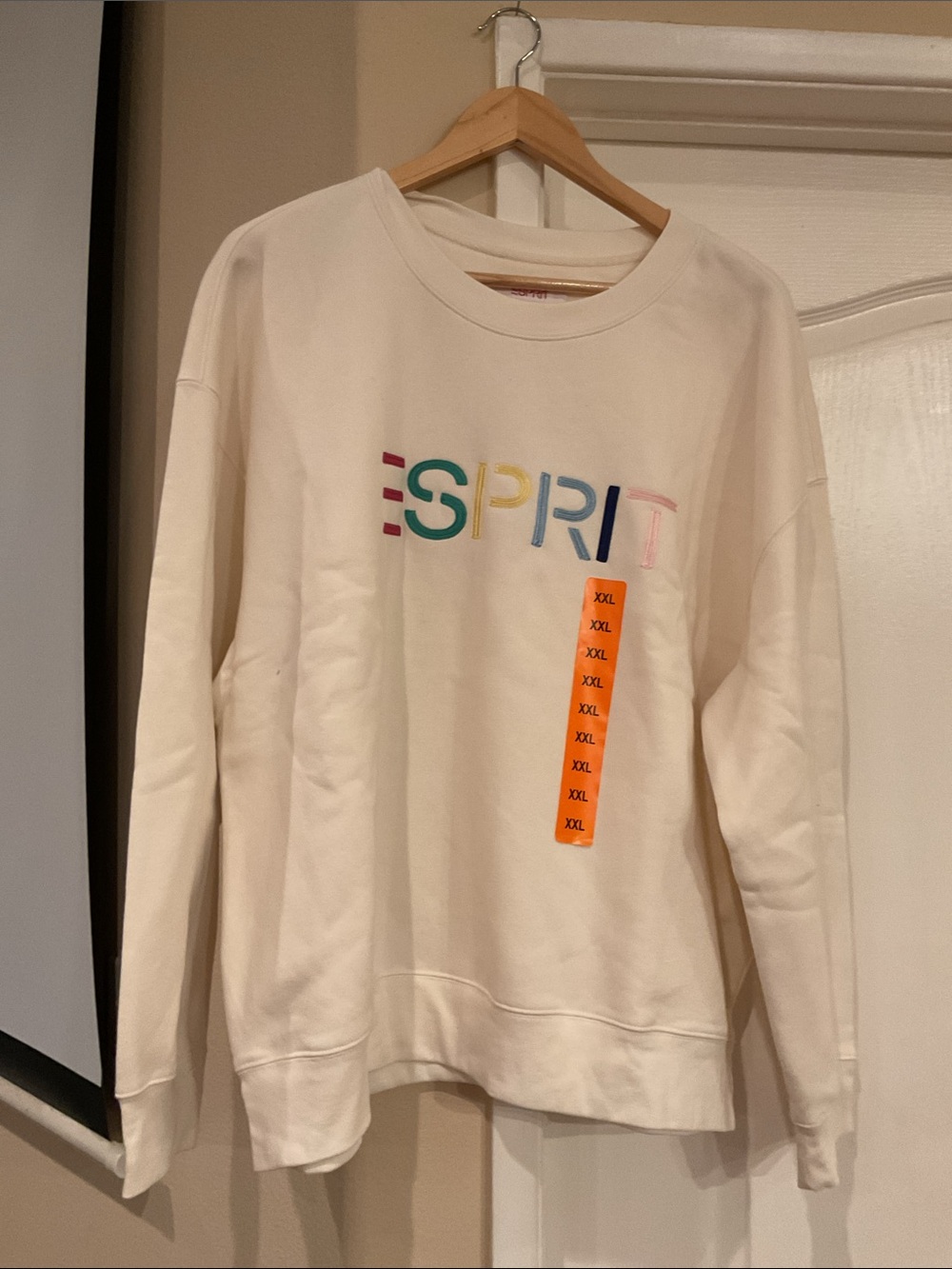 Esprit Retro 80’s Cream Crewneck Sweatshirt M, L, XL, XXLNWT - Picture 7 of 8